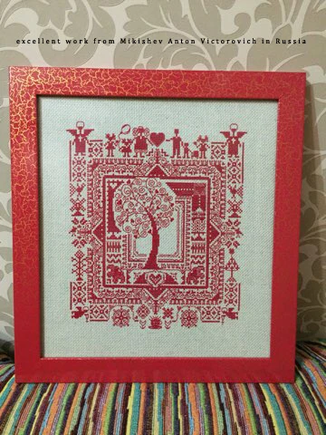 Cross Stitch Kit Tree of Happiness Red Tree New Year Anagram