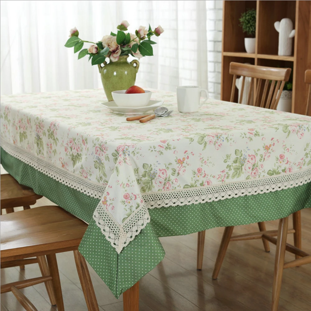 Pastoral two color printing tablecloth stitching multi purpose dust table cloth high quality