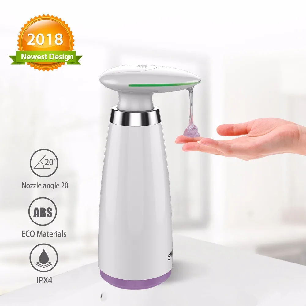 Online 340 ml dispensador automático de jabón mano libre sin contacto desinfectante de manos Baño de Sensor inteligente de dispensador de jabón líquido para la cocina