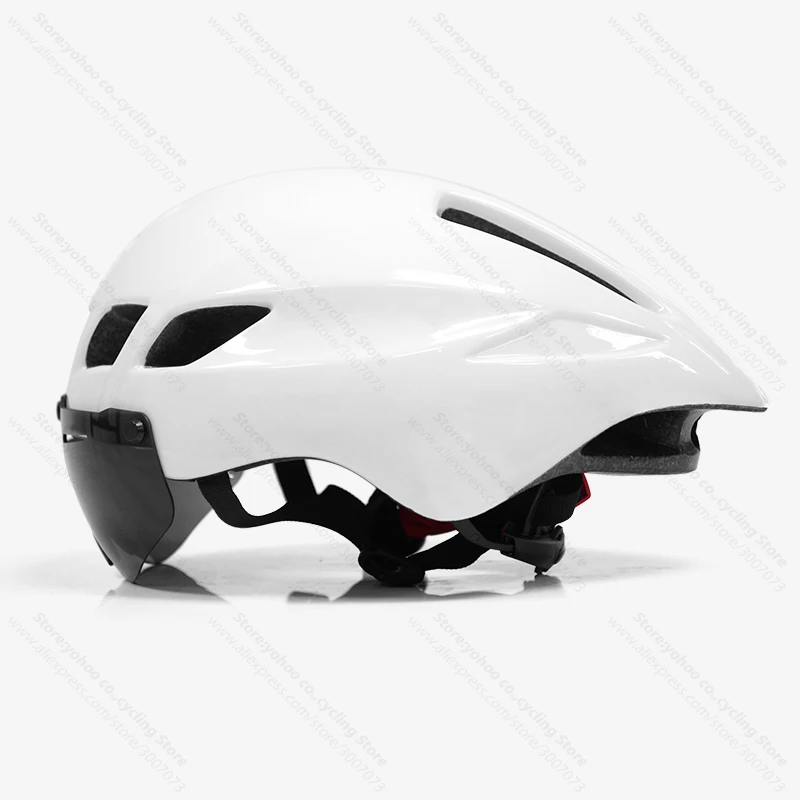 Велосипедный шлем для мужчин Casco Ciclismo дорожный mtb горный велосипед Триатлон tt велосипедный шлем линзы очки equipe capacete da bicicleta - Цвет: white