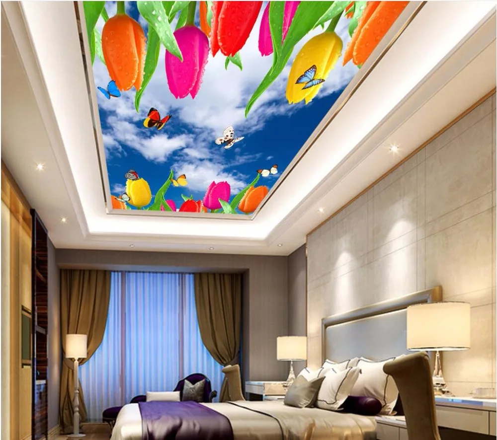 Custom Photo 3d Ceiling Murals Wallpaper Home Decor Painting Blue Custom Photo 3d Ceiling Murals Wallpaper Home Decor Painting Blue