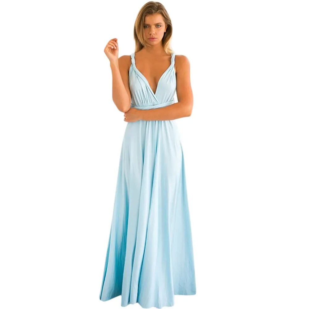 

Sexy Women Multiway Wrap Convertible Boho Maxi Club Dress Bandage Long Dress Party Bridesmaids Infinity Robe Longue Femme z0523