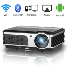 CAIWEI 2018 New Arrival Android WIFI LCD Projector Bluetooth Home Theater Proyector Support 1080P Video Movies TV PC HDMI VGA