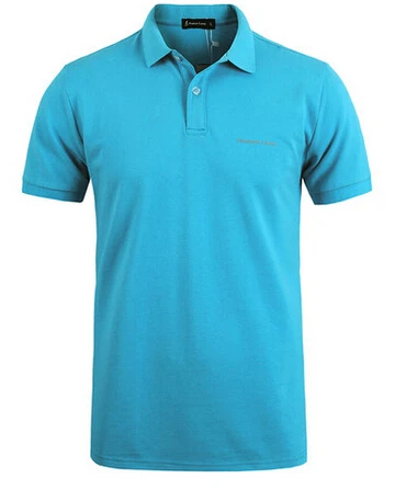 Пионерский лагерь, брендовая одежда, мужская рубашка поло, мужская деловая Повседневная однотонная мужская рубашка поло с коротким рукавом, высокое качество, чистый хлопок - Цвет: Sky Blue
