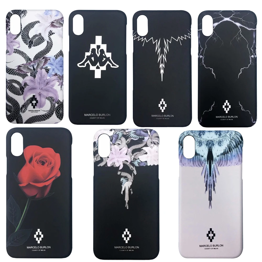 Marcelo Burlon Cover For iPhone 78X66S6Plus7 Plus PC Case Hard Plastic Animal Funda For iPhone 78X Snake Marcelo Case    (5)