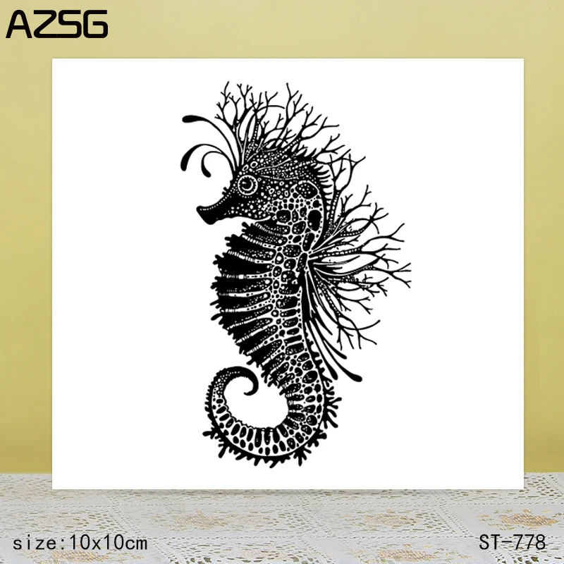

AZSG Lonely seahorse Clear Stamps/Seals For scrapbooking DIY Card Making/Album Silicone Decoration crafts