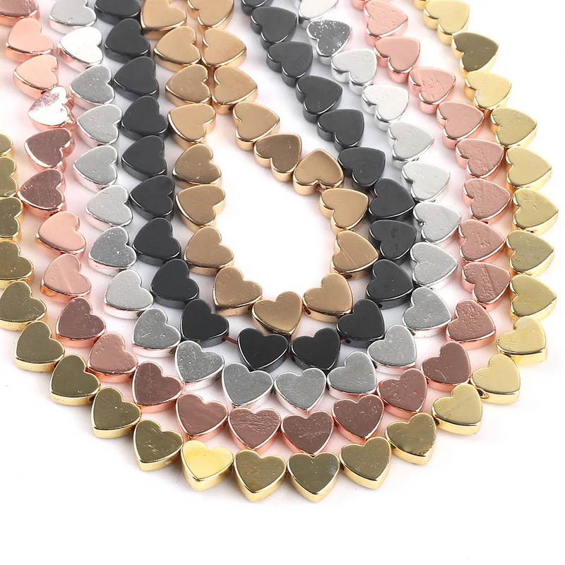 Fashion 67pcs/str Black gallstone heart shaped beads For DIY Bracelet Necklace Jewelry Making Accessories