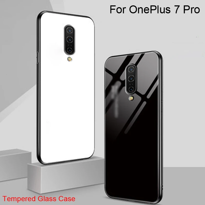 

Tempered Glass Case For OnePlus 7 Pro Gradient Color Back Cover For OnePlus 7 Pro Soft Silicone Phone Cases For One Plus 7 Pro