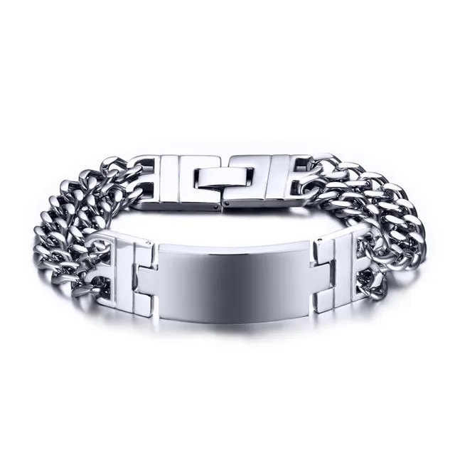 Buy Mens Stainless Steel Double Link Chain ID Tag