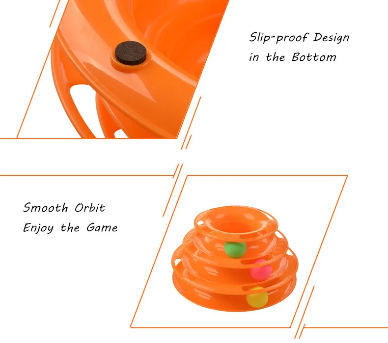 Hot Sale Interactive Cat Toys Balls Toy ABS Plastic Educational Toy Amusement Plate Disc Triple Orbits Tunnel Cat Toy (5)