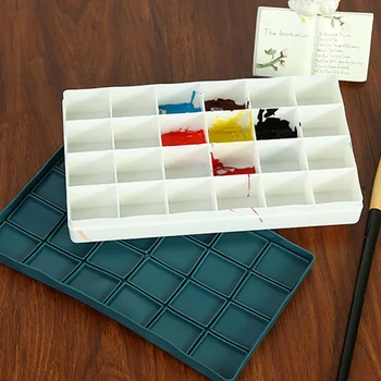 

Empty Watercolor Paints Tins Box Palette Painting Storage Box with 24 Grid Full Pans For Art Painting Paints Storage Container