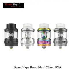 Электронные сигареты Damn Vape Doom Mesh 26 мм RTA 4 мл емкость с Quad-Mesh 0.11ohm/Hex-Mesh 0.13ohm Vape испаритель VS Fresia