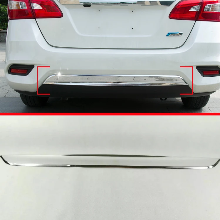 Хромированная накладка на задний бампер из АБС пластика для Nissan Sentra 2016 2017|rear bumper