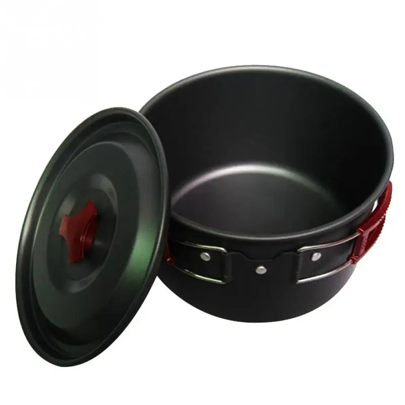 Camping Equipment Picnic al aire libre grande solo utensilios de aluminio olla alta temperatura resistencia utensilios de cocina