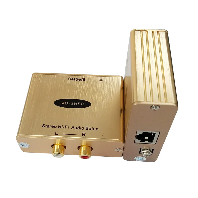 Стерео RCA аудио Balun Extender Over One Cat 5e/6 кабель до 1 км с защитой от перенапряжения 2 кВ |