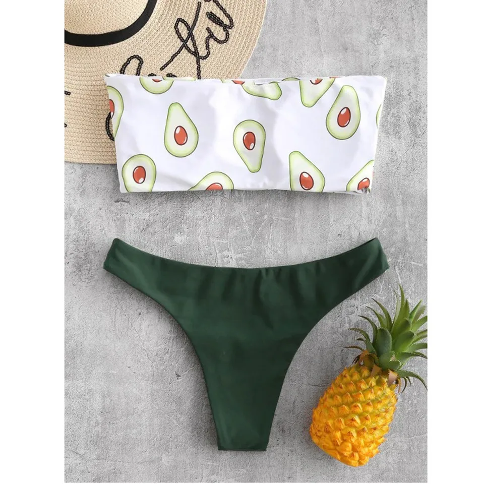 Bikini 2019 mody nowe letnie super ogień awokado wydrukowano kobiety jest tow sztuka dwuczęściowy bikini stroje kąpielowe Maillot de Bain Femme 40 * Bikini 2019 mody nowe letnie super ogień awokado wydrukowano kobiety jest tow sztuka dwuczęściowy bikini stroje kąpielowe Maillot de Bain Femme 40 *