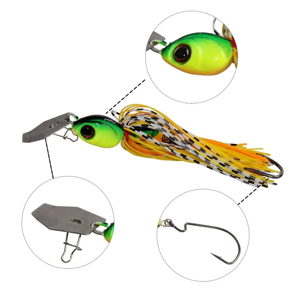Hyaena 6pcs/lot Chatterbait 18g Jigs Spinner Bait 3D Eyes Fishing Lure Wobbler Spinner Lure for Bass-1