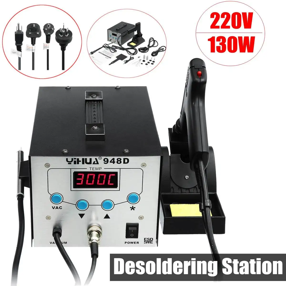 

YIHUA 8586 2 in 1 220V 700W ESD Hot Air Rework station soldering station LED Digital Solder Iron BGA Rework Solder Station