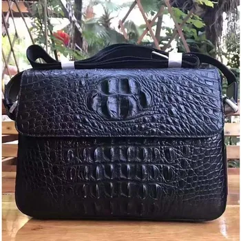 

yongliang Men's alligator skin, big crocodile skin single shoulder men handbag, oblique satchel, genuine leather men bag