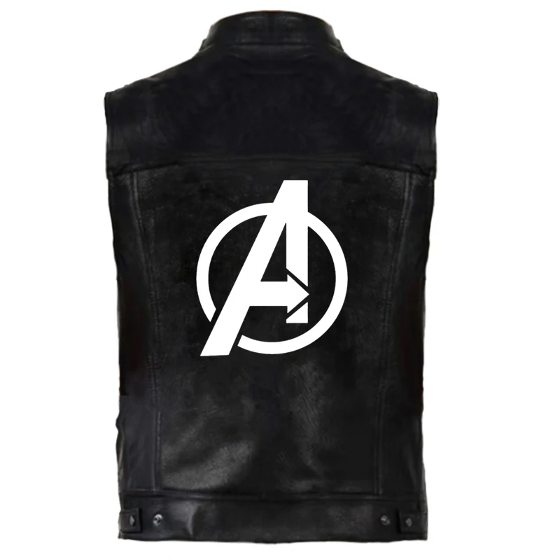 

Leather Vests The Avengers Vest Men Iron Man Tony Stark Sleeveless Jackets Punk Rock Waistcoat Hip Hop Coat Streetwear Outerwear