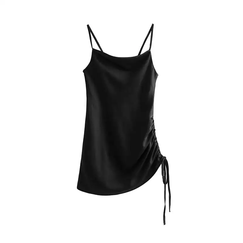 Vadim женское сексуальное черное мини-платье с завязками на бретельках, без рукавов, с открытой спиной, нестандартные платья, одноцветные платья QB541 - Цвет: black
