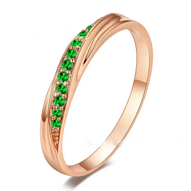 Iutopian украшение для свадьбы помолвки подарок роскошные кубические циркониевые кольца для женщин# 11410sw - Цвет основного камня: rosegold green