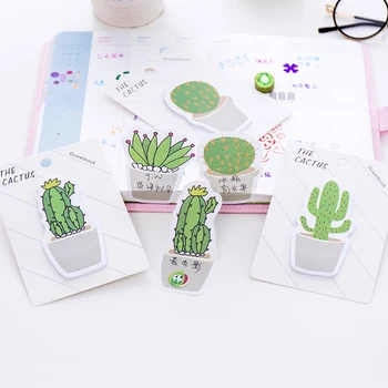 

4 pcs/Lot Green cactus sticky note Plant sticker for diary planner Post stick marker Stationery Office School supplies F669