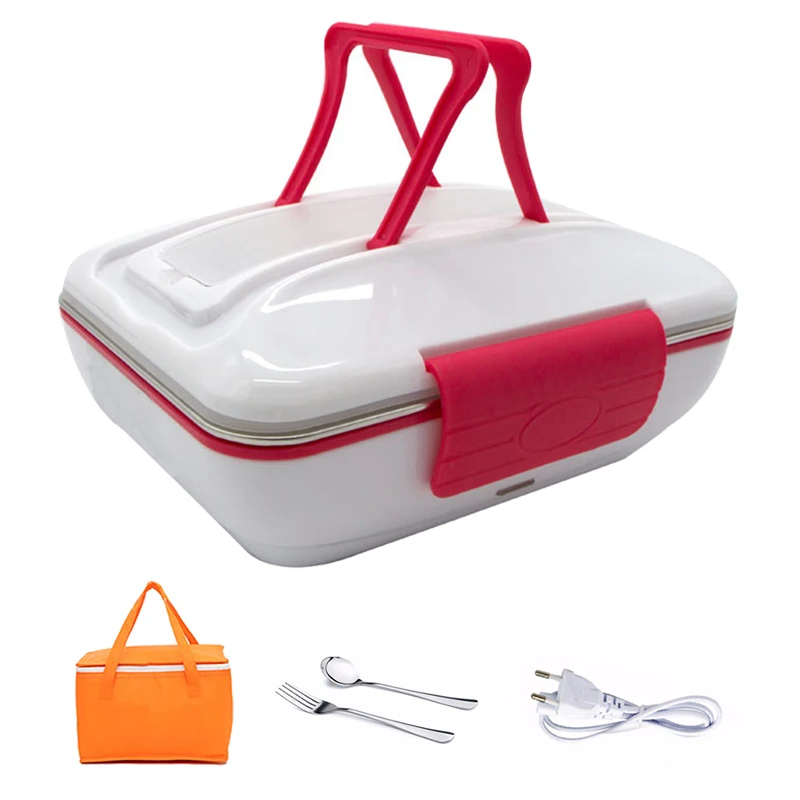 Red-Bag Set 220 В ЕС вилка электро ланч бокс с подогревом школы бытовой портативный контейнер для подогрева еды из нержавеющей стали путешествия Bento Boxs набор - Цвет: Red-Bag Set