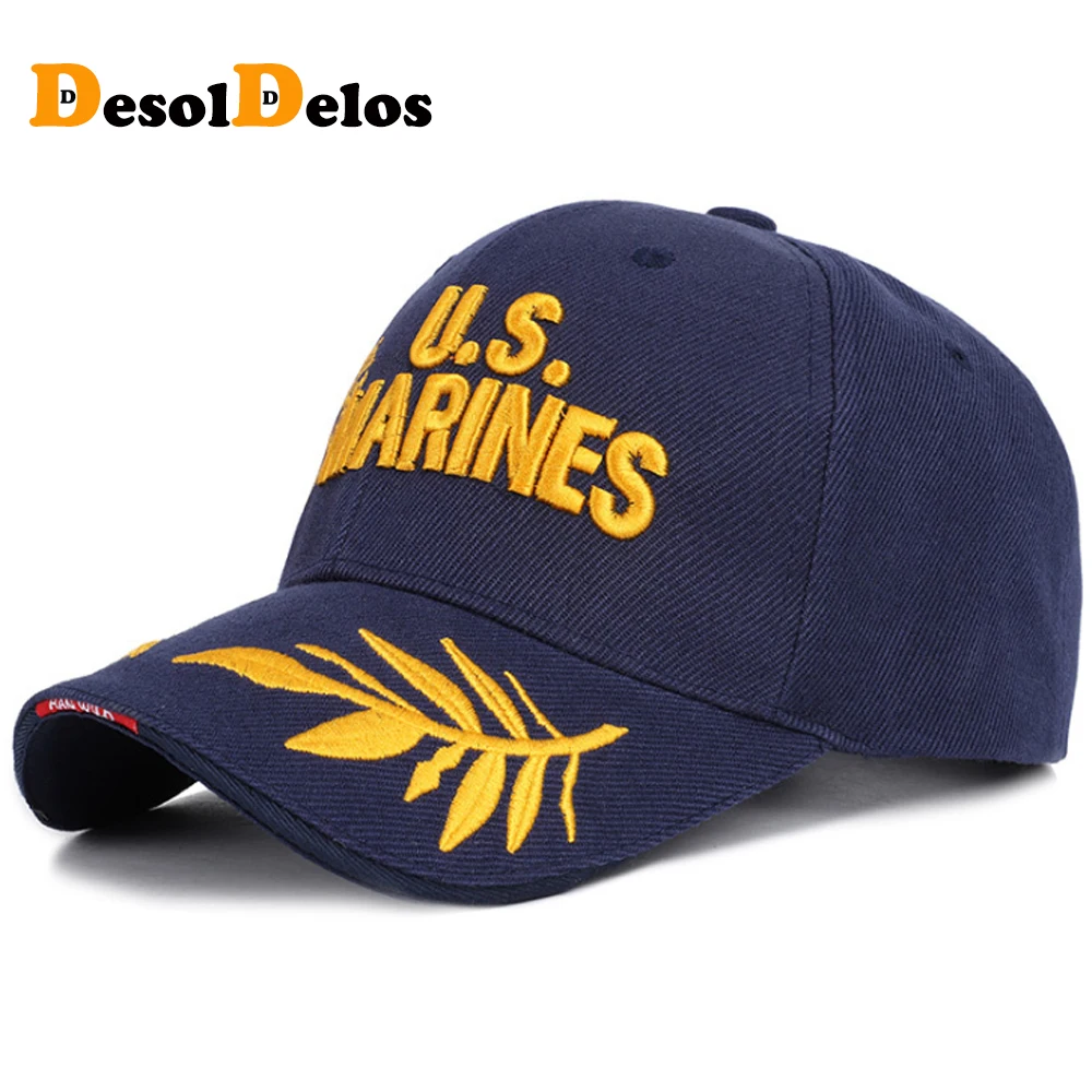 

2019 New Fashion U.S MARINES Letter Embroidery Baseball Cap High Quality Casual Hat Spring Man Woman Cotton Adjustable Bone Male