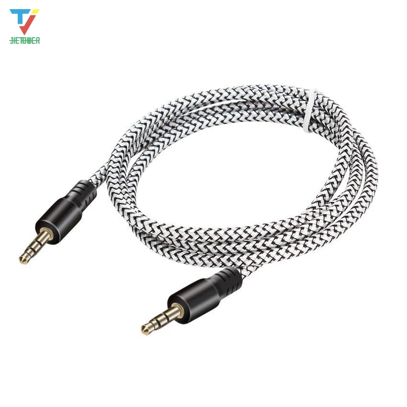 500pcs lot Jack 3 5mm Audio Cable Dragon weave Nylon Braid AUX Cable 1M Headphone Extension Code for Phone Car Headset Speaker