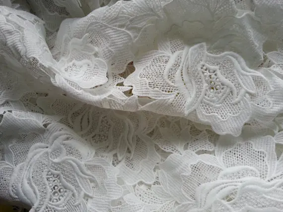 3d rose lace fabric
