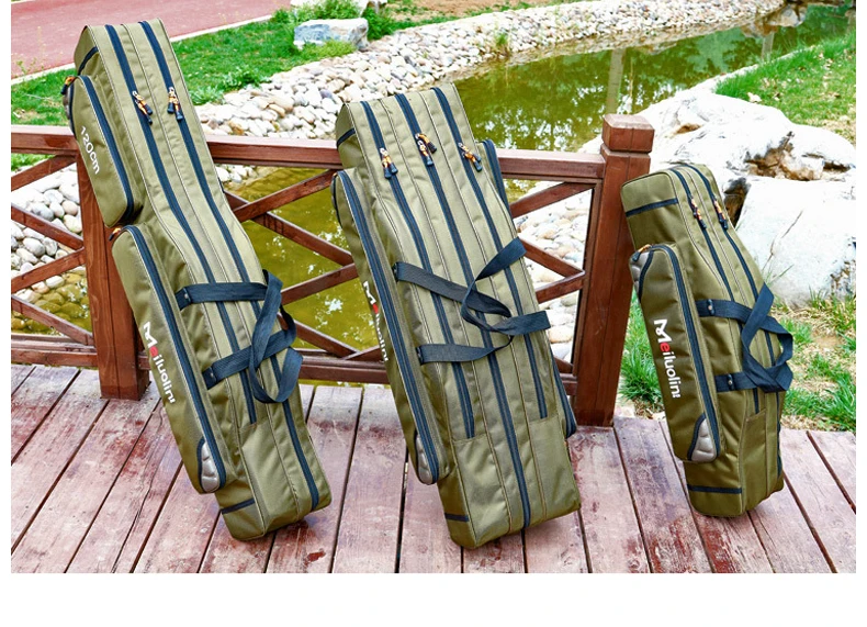 Bolsa de Pesca Vara de Pesca Lona Mais Grosso 3 Camadas 120cm Portátil Dobrável Bolsa Grande Capacidade Mochila Xa115g 2 - 23 ??_15