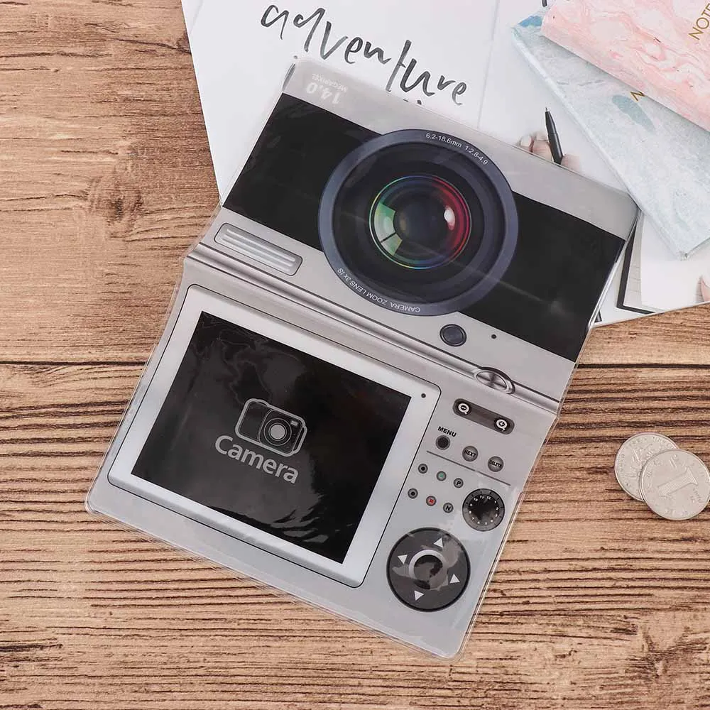 

Camera Design Travel Portable Practical Leather Card Case Business Holder Credit Card Bag Passport Cover ID Passport Card Wallet