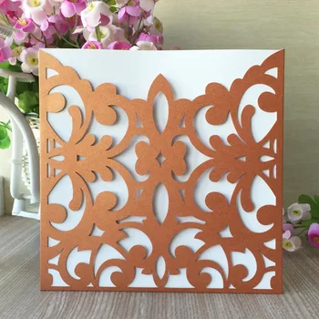 

50pcs/lot Personalized Pearl Paper Wedding Invitations Card Birthday Party Card Thank You Rewards Gift