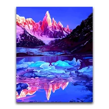 Пользовательские алмазов картина снег горные пейзажи вышивка крестиком Снеговик санта-клаус дар home decor diy pintura стразами ponto cruz