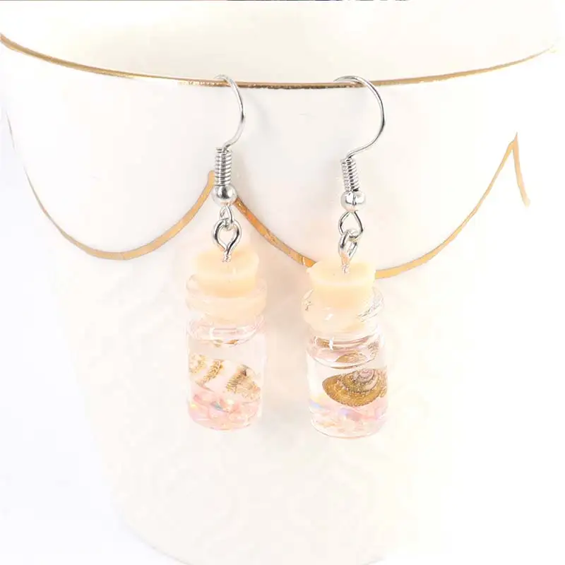 Personality Resin Milk Tea Drink Earring Girls Gifts Colors Candy Color Creative Unique Bubble Tea 45 Colors Drop Earrings 1Pair - Окраска металла: 29