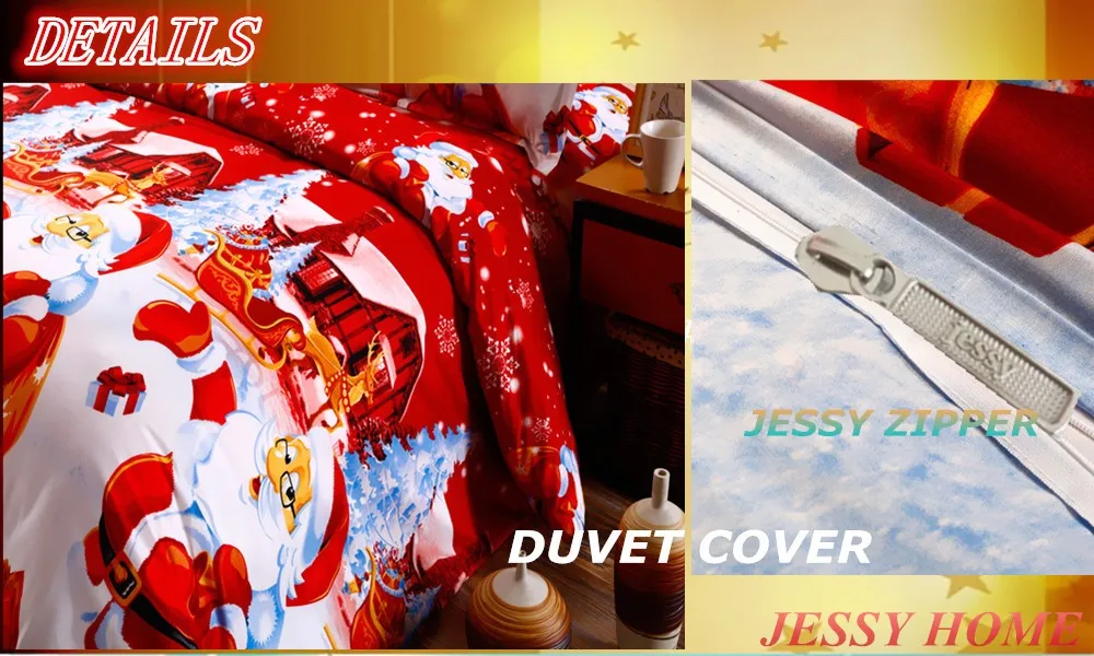 2016 Christmas Merry kids duvet comforter cover twin queen king size 4pc Santa Claus Deer bed set bed linen bedclothes Bedding Set (3)