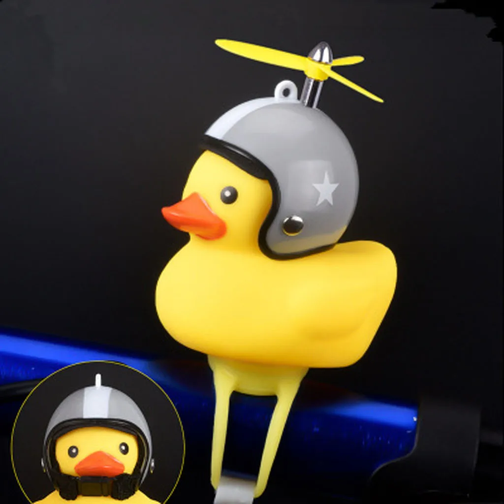 Top Cartoon Yellow Little Duck Shape Bicycle Bell Shining Mountain Bike Head light bicycle Lights Lamp For Bike Accessories 5.29 7