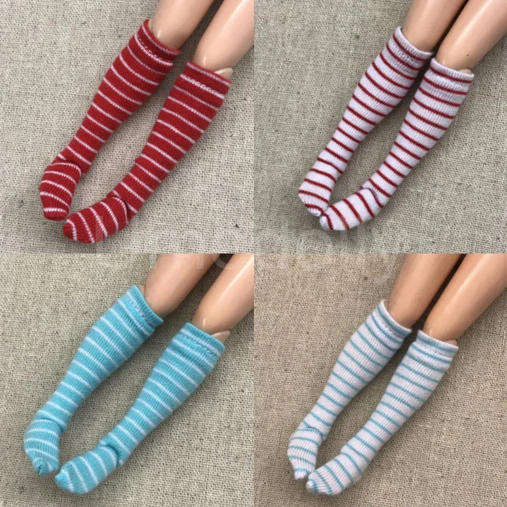 Stripe 1/6 ICY Blyth Knee Socks Stocking Suitable for Azone Momoko Barbies Pullip Licca 30cm Doll Clothes Accessories 1Pair