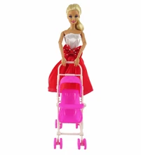 1 Компл. Розовый Сборки Детские Коляски, Тележки Детской Мебели Toys Кукла Аксессуары Для Barbie Doll девушки Лучший Подарок Ребенку Toys