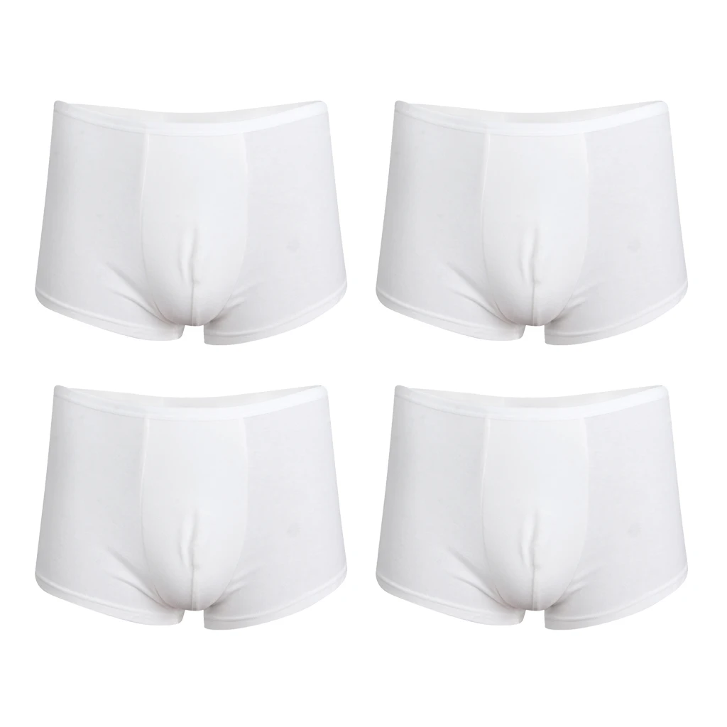 4 Pack Mens White Regular Absorbency Washable Reusable Incontinence Boxers XXL