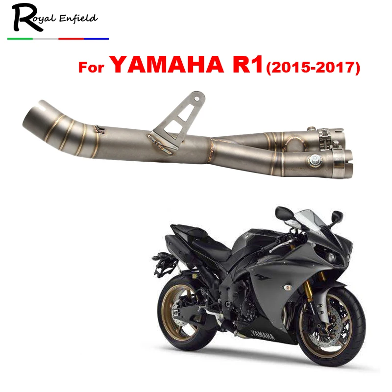 YZF R1 2015 Stainless Steel Mid Pipe Motorbike Motorcycle Middle Link Exhaust Muffler for YAMAHA YZF-R1 2015 2017 YZF R1 2015 Stainless Steel Mid Pipe Motorbike Motorcycle Middle Link Exhaust Muffler for YAMAHA YZF-R1 2015 2017