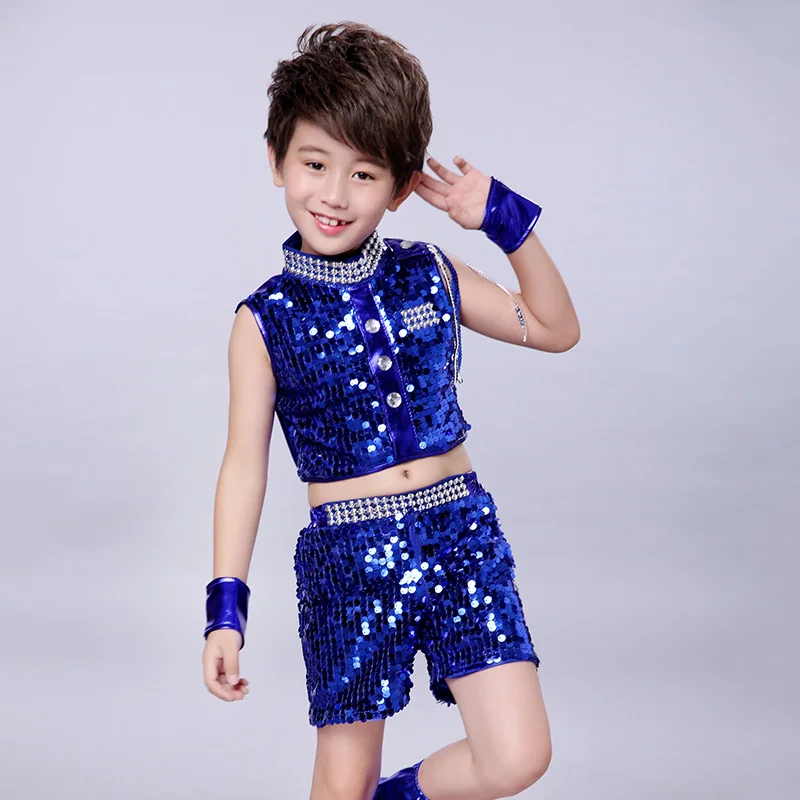 

New Jazz Dance Costumes Kids Sequin Hip Hop Street Jazz Dance Costumes Competitions Performance Clothing Dancing Dress