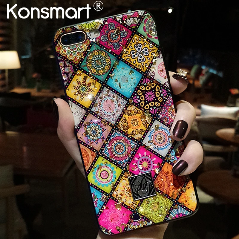 

Exotic Flower Phone Case For iPhone X XR XS Max Soft TPU Case Shockproof Back Cover For iPhone 7 8 6 6s Plus Kaleidoscope Case