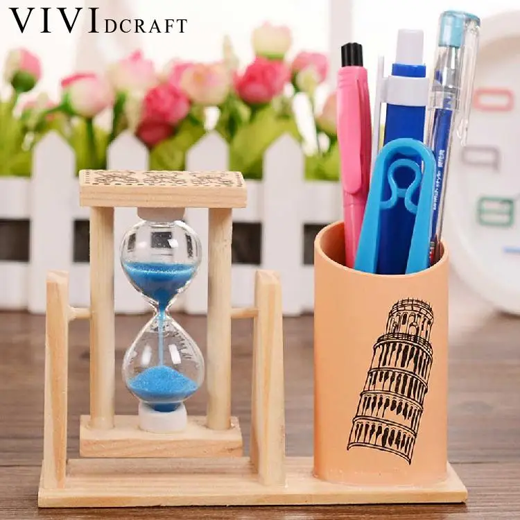 Vividcraft, креативный таймер, деревянная ручка, держатель, офисный стол, аксессуары с скрабом, карандаш, держатель для стола, ручка, подставка для подарка