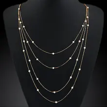 Nueva Martillado Barra Simple Doble Cadena Del Encanto Del Collar de Perlas Simuladas Perlas Tira Larga Collares pendientes de Boda Joyería Evento