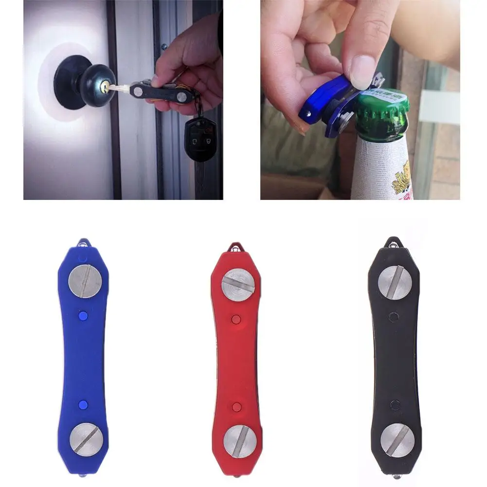 

Keys Organizer Folded Clip Folder LED Keychain Ring with LED Light