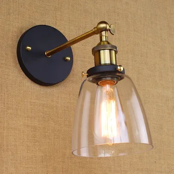 

Loft American vintage single-head small protected wall lamp