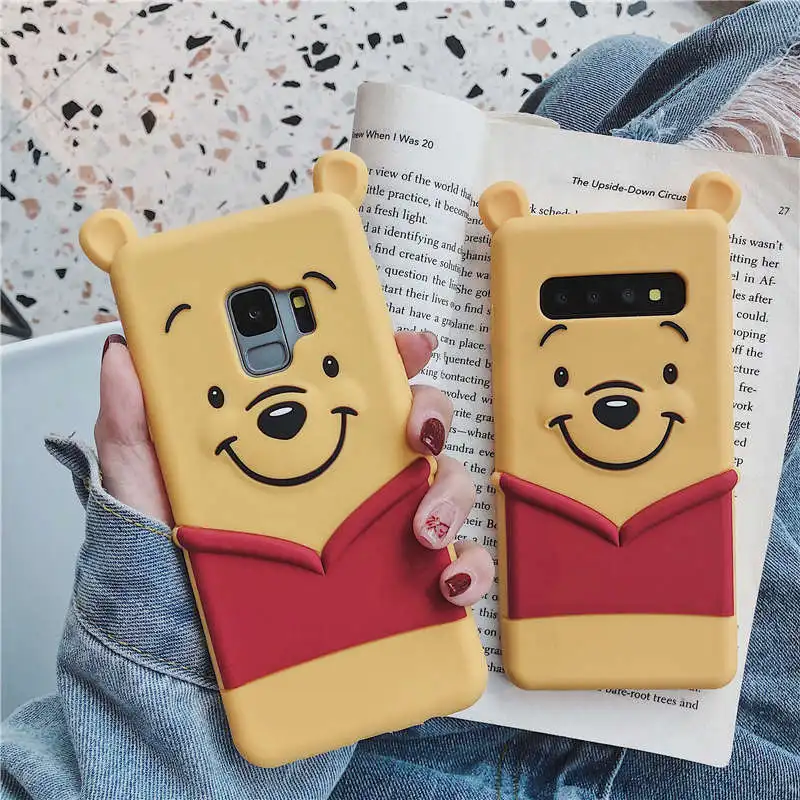 

Fashion 3D cartoon bear Winnie Pooh soft silicone Case For Samsung S10 Plus Cover For samsung galaxy S8 S9 Plus Note 8 9 S7 Edge