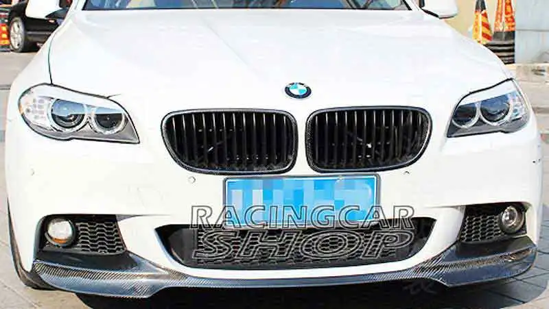 V Стиль Реальные углеродного волокна передний спойлер для BMW F10 5-серии короткое Msport переднего бампера 2011UP B103